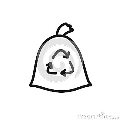 Recycling garbage doodle icon, vector illustration Cartoon Illustration