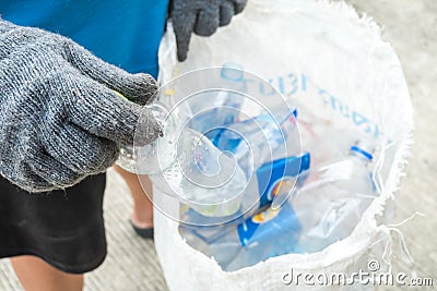 Recycling garbage and reusable waste management as old paper glass metal and plastic household products to be reused as a concept Editorial Stock Photo