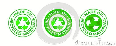 Recycling icon, made of recycled materials, vector, recyclable package sign. Green eco bio recycled and biodegradable plastic, Vector Illustration