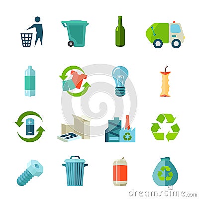 Recycling Icons Set Vector Illustration