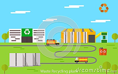 Recycling plant concept Vector Illustration