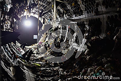 At recycling plant inside drum filter or rotating cylindrical si Stock Photo