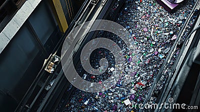 Recycling plant sorting system powered by computer vision to identify and separate materials using deep learning Stock Photo