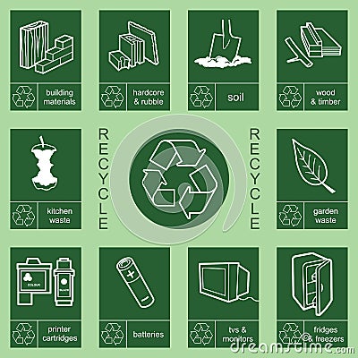 Recycling sign collection 4 Vector Illustration