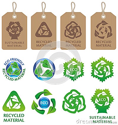 Recycling symbols and labels Vector Illustration