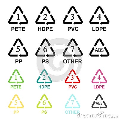 Recycling Symbols Plastic Recycling Symbols Recycling icon on white background vector Vector Illustration