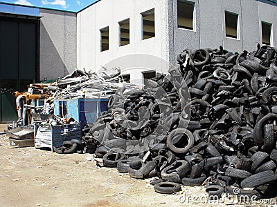 Recycling tires Stock Photo