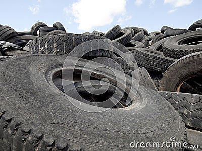 Recycling tires Stock Photo
