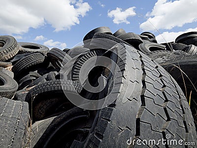 Recycling tires Stock Photo