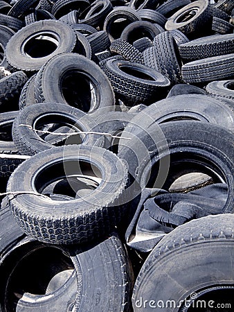 Recycling tires Stock Photo