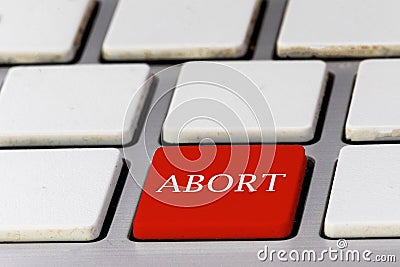 Red Abort Key on a Keyboard Stock Photo