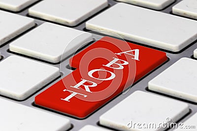 Red Abort Key on a Keyboard Stock Photo