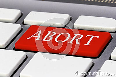 Red Abort Key on a Keyboard Stock Photo