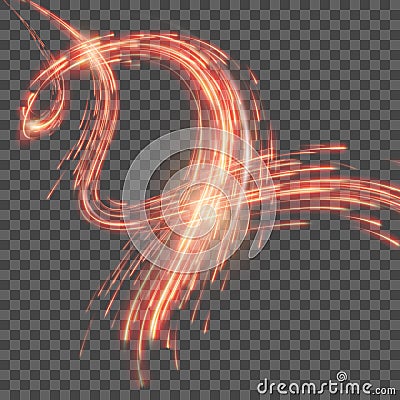 Red abstract background with blurred magic neon light. EPS 10 vector Vector Illustration