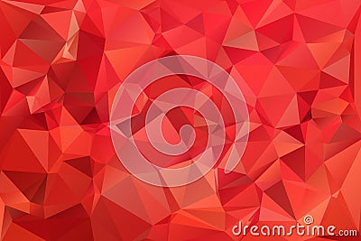 Red abstract background polygon. Vector Illustration