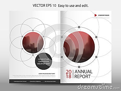 Red abstract circle geometric annual report Brochure design template vector. Business Flyers infographic magazine poster. Vector Illustration