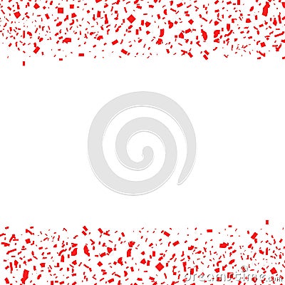 Red abstract festive confetti falling merry background Vector Illustration