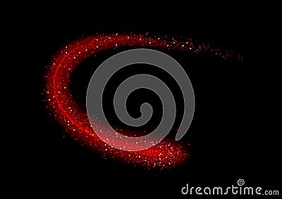 Red Abstract glitter background effect. galaxy , universe , Sparkling star texture on black. Star dust sparks in explosion Vector Illustration