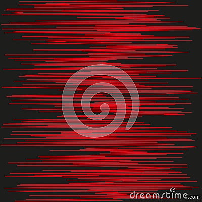 Red abstract lines. Dynamic movement design. Black background contrast. Vector pattern concept. Vector Illustration