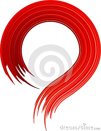 Red abstract location maps pin with curve brush stroke texture gradient Vector Illustration