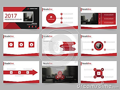 Red Abstract presentation templates, Infographic elements template flat design set for annual report brochure flyer leaflet market Vector Illustration