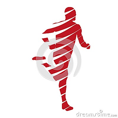 Red abstract running man Vector Illustration