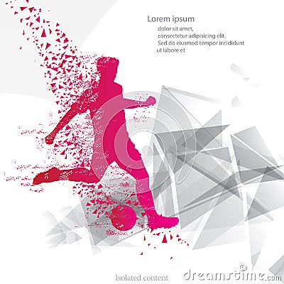 Vector Illustration Of Pink Soccer Player Vector Illustration