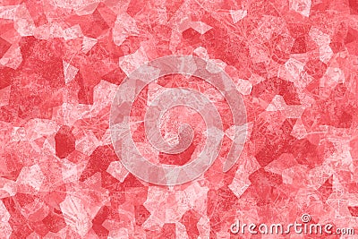 Red abstract texture. Coral background. Mosaic wallpaper. Crystallized structure. Fashion concept. Stock Photo