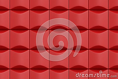 Red acoustic sound proof soft foam seamless pattern Vector Illustration