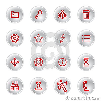 Red admin icons Vector Illustration