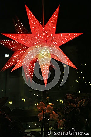 A red advent star Stock Photo