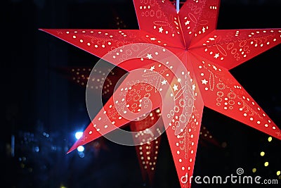 A red advent star Stock Photo