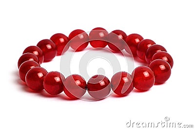 Red of agate, jasper bracelet lucky stone Stock Photo