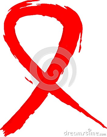 Red aids awareness ribbon Stock Photo