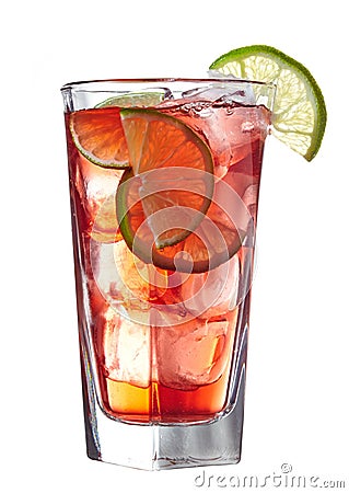 Red alcoholic cocktail Stock Photo