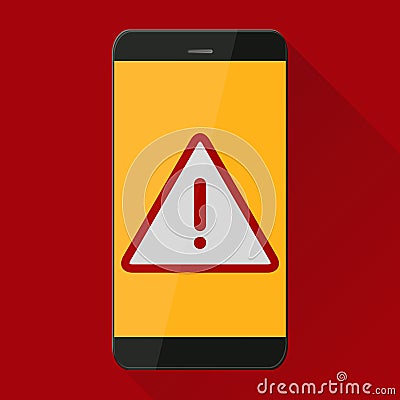 Red alert warning of spam data, insecure connection, scam, virus. Stock Photo