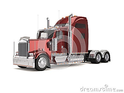 Red american truck Stock Photo