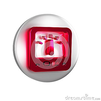 Red Ampere meter, multimeter, voltmeter icon isolated on transparent background. Instruments for measurement of electric Stock Photo