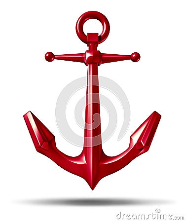 Red Anchor Stock Photo