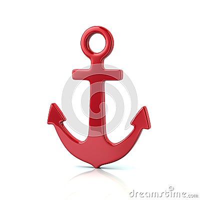 Red anchor icon Cartoon Illustration