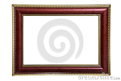 Red anf gold photo frame Stock Photo