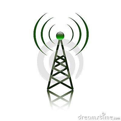 Red antenna mast sign Vector Illustration