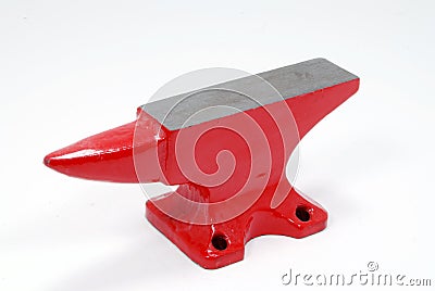 Red anvil Stock Photo