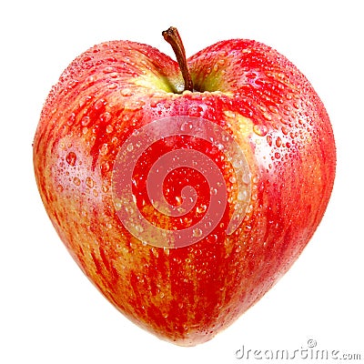 Red apple as a heart Stock Photo