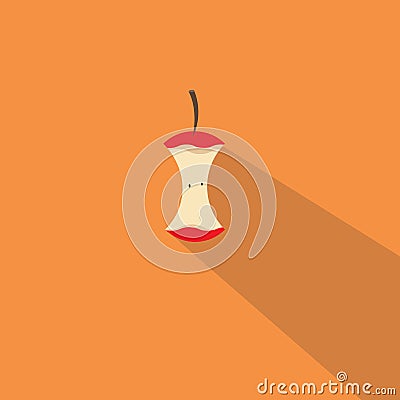Red apple bitten Vector Illustration