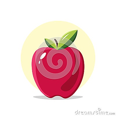 Red apple clipart. apple isolated simple clipart Vector Illustration