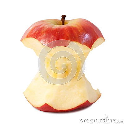 Red apple core Stock Photo