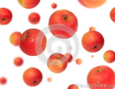 Red Apple Floating Stock Photo