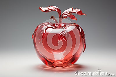 Red apple glass. Generate Ai Stock Photo