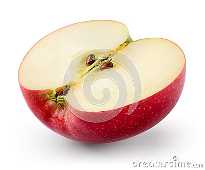 Red apple. Half isolated on white. With clipping path Stock Photo